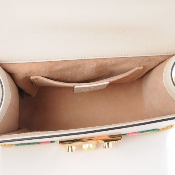 HOST PICK 🥳Gucci Small Floral Embroidered Padlock Shoulder Bag NEW WITH DUSTBAG - Picture 9 of 10
